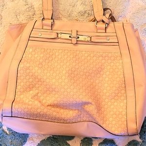 Ellen Tracy blush pink tote bag